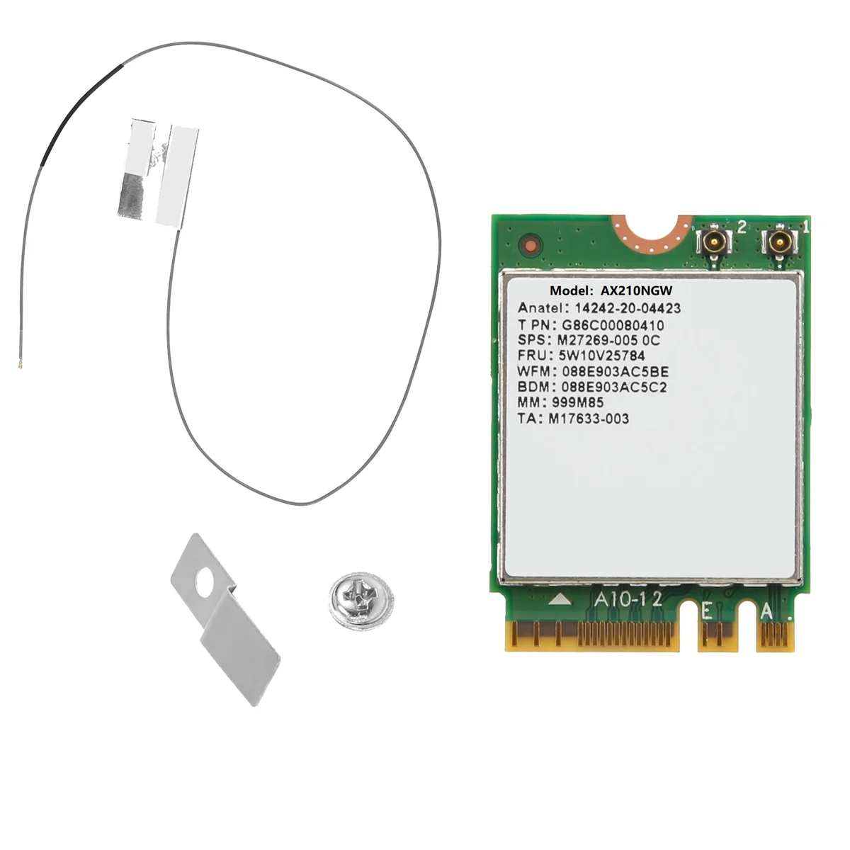 

AX210NGW Wi-Fi карта, Wi-Fi 6E Bluetooth 5,2 2,4 ГГц 5 ГГц 3000 Мбит/с M.2 беспроводной адаптер 802.11Ax сетевая карта