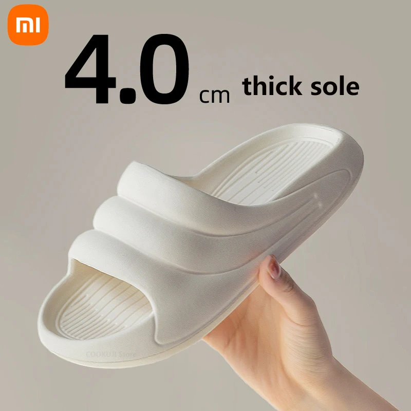 

Шлепанцы Xiaomi женские домашние на толстой платформе, Нескользящие, Эва, Нескользящие, мягкая подошва, для ванной комнаты, сланцы
