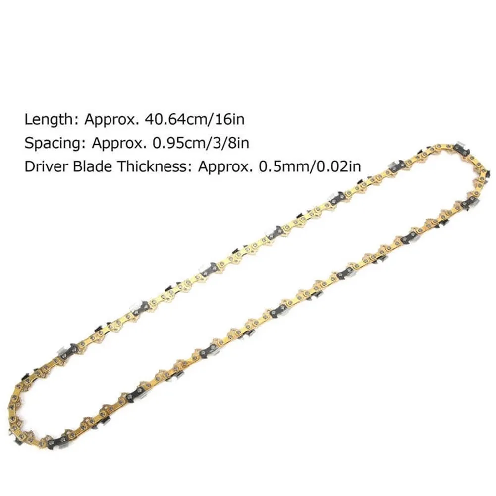

16 Inch 59 Links Gold Electric Saw Chain Blade Carbide Replacement Chainsaw Parts Garden Power Tool Accessories