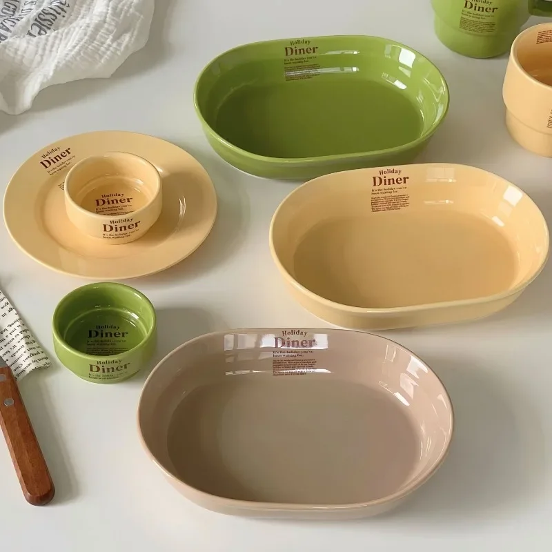 Керамическая тарелка для дома Западная круглая обеденная креативная