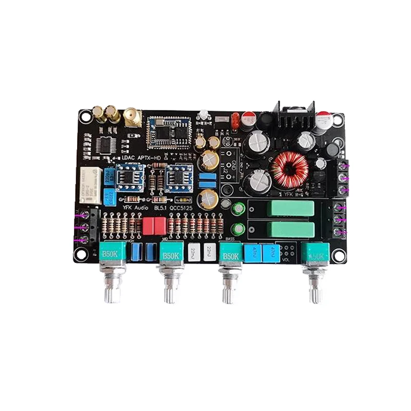 

HIFI QCC5125 Bluetooth 5.1 Preamp Tone Board PCM5102A Decode with Treble Bass Adjustment Preamplifier LDAC 24Bit 96K DC12V