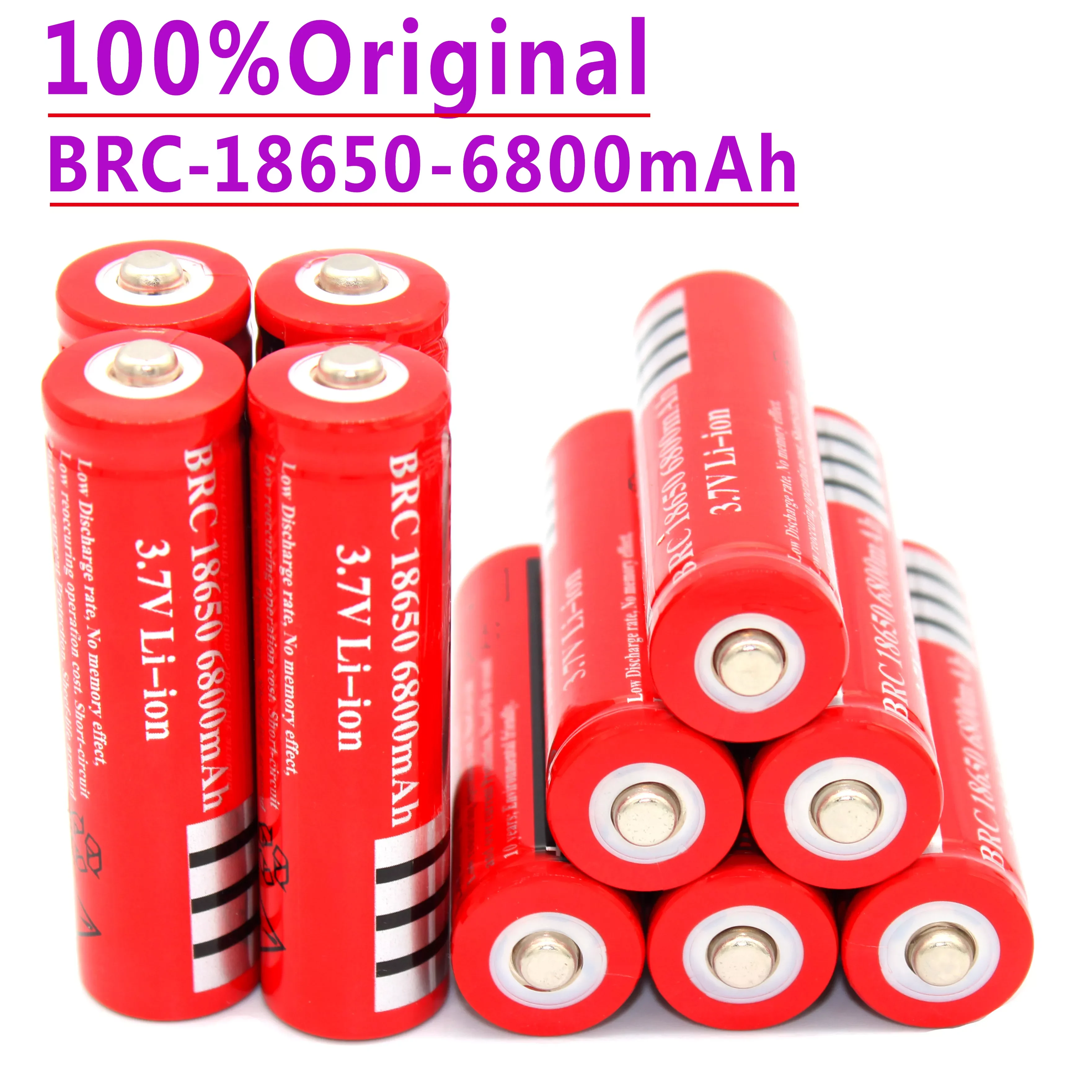 

NEW2023 100%.Original.BRC18650.batería de.litio.3.7V.voltios.6800mah.recargable.de.Li-Ion para elbanco.de.potencia.linterna.