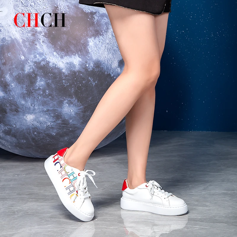 

For Woman Shoes CHCH Graffiti Girls Breathable Sneakers Round Casual Outdoor Ladies Summer Luxury Upscale Balancea shoes Flats