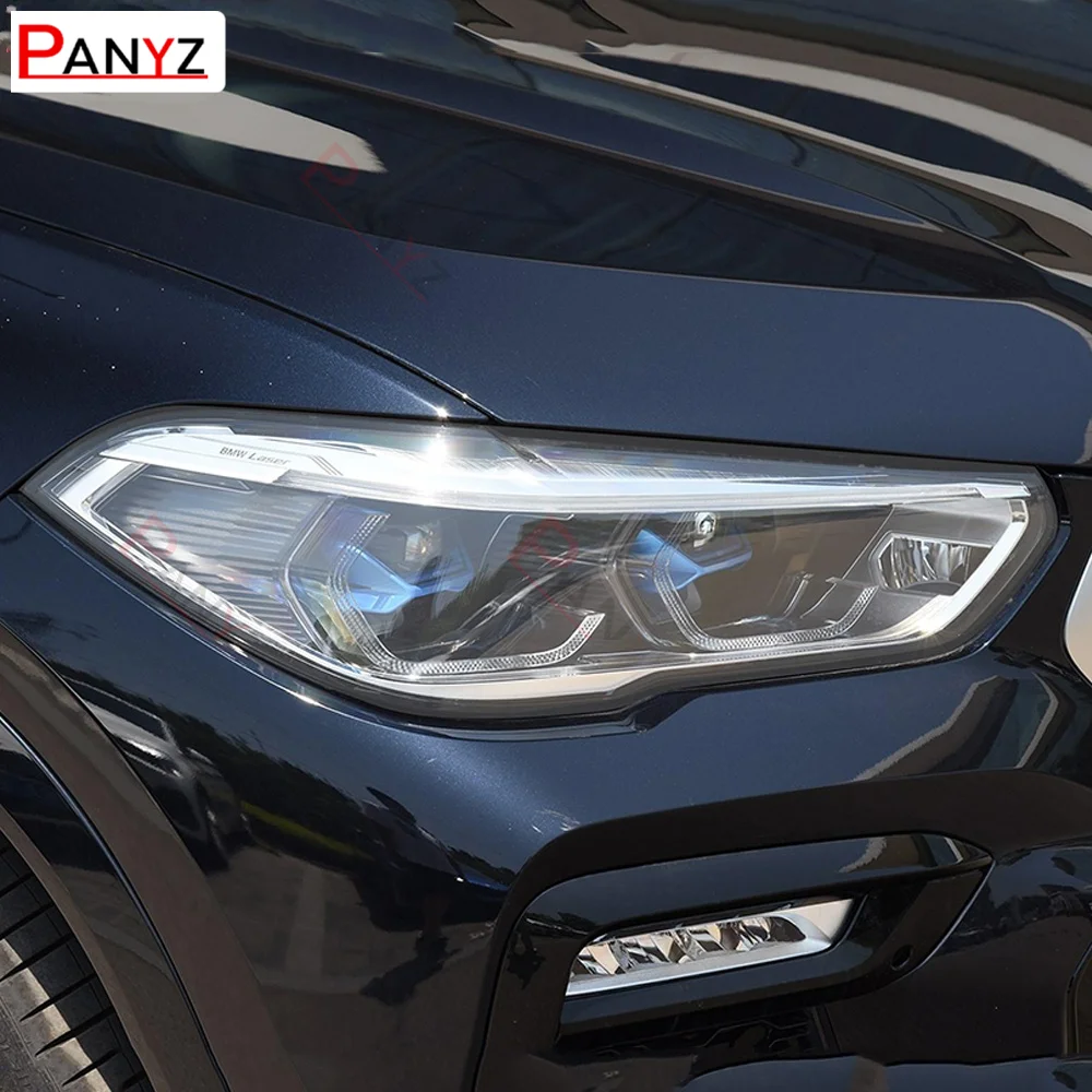 2 шт. Прозрачная Черная защитная пленка для автомобильных фар BMW X6 G06 2020