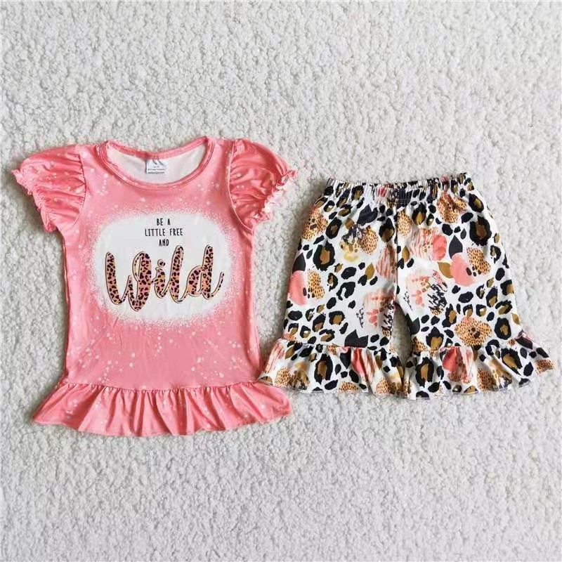 

kid summer clothes two piece children outfit toddler girl clothing set kid short sleeve top and shorts outfit