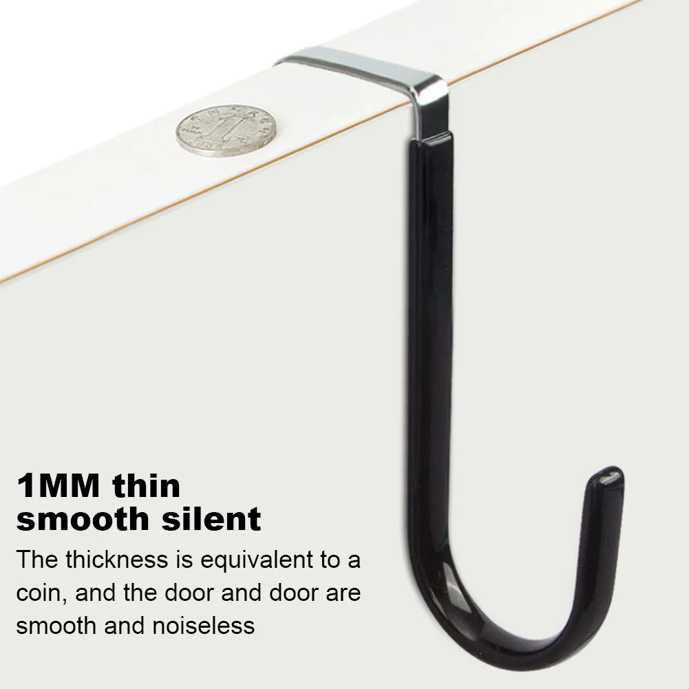 

2pcs Over The Door Hook Clothes Kitchen Cabinet For Hanging Coat Heavy Duty Potty Seat No Drilling Bathroom Bedroom Towel