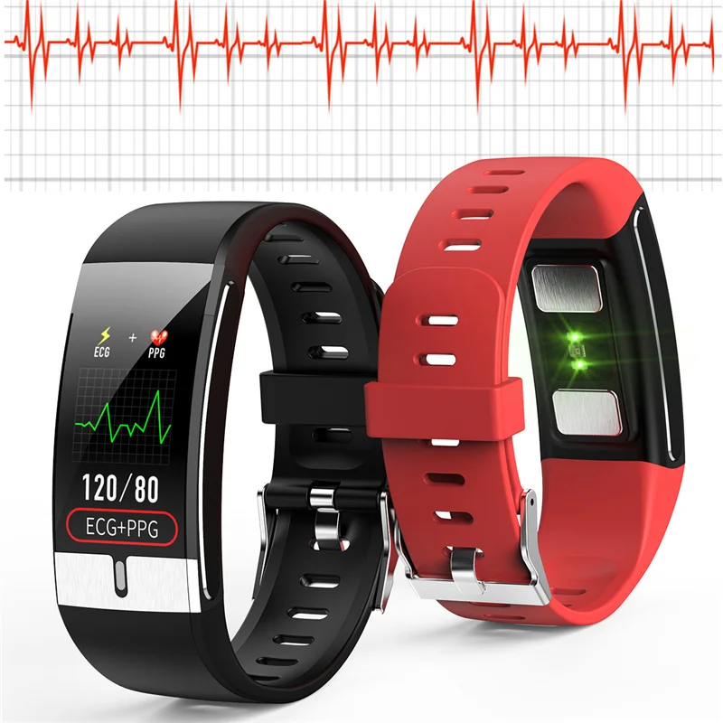 

Fitness Tracker Bracelet E66 Body Temperature ECG Smart Bracelet Heart Rate Monitor Smart Watch Music Control Sport Band PK T1