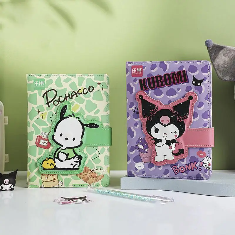 

Sanrio Pochacco Kuromi Cartoon Characters Lovely Notebook Magnetic Buckle Notebook B6 Notepad Diary of Primary School Students