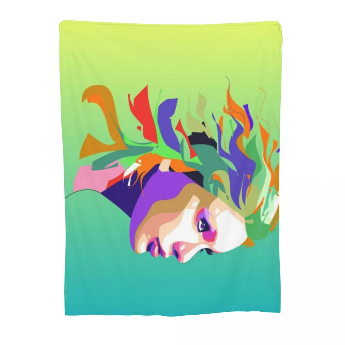 Лицо красивой женщины поп-арт лицо молодой ультра-мягкое одеяло из микрофлиса