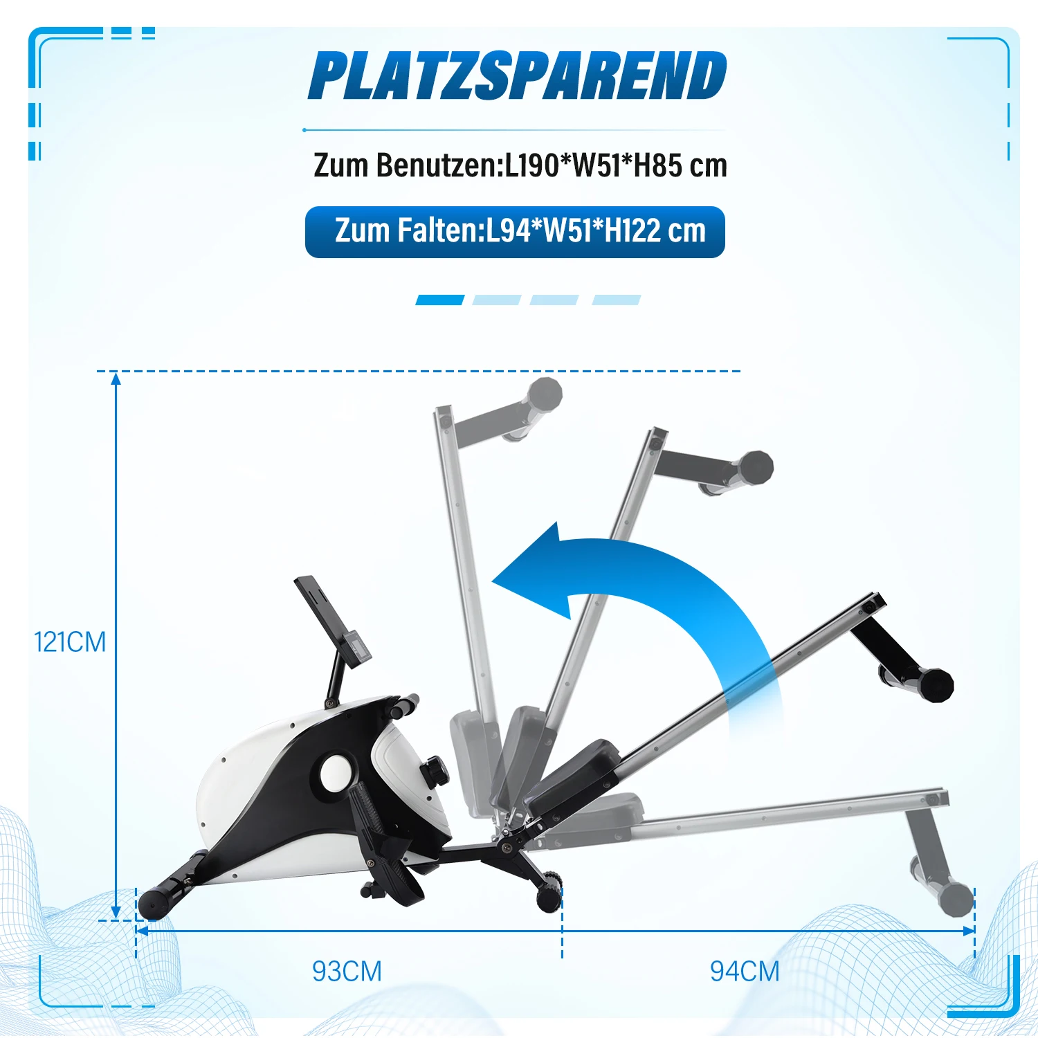 Складная магнитная гребная машина с ЖК-дисплеем 8 уровней сопротивления |