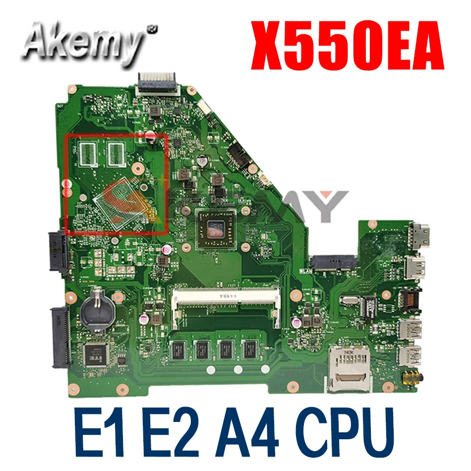 

X550EP X550EA Laptop Motherboard E1 E2 A4 CPU 2GB 4GB RAM for ASUS X550EA F552EP F552E A552E X552E D552E Original Mainboard