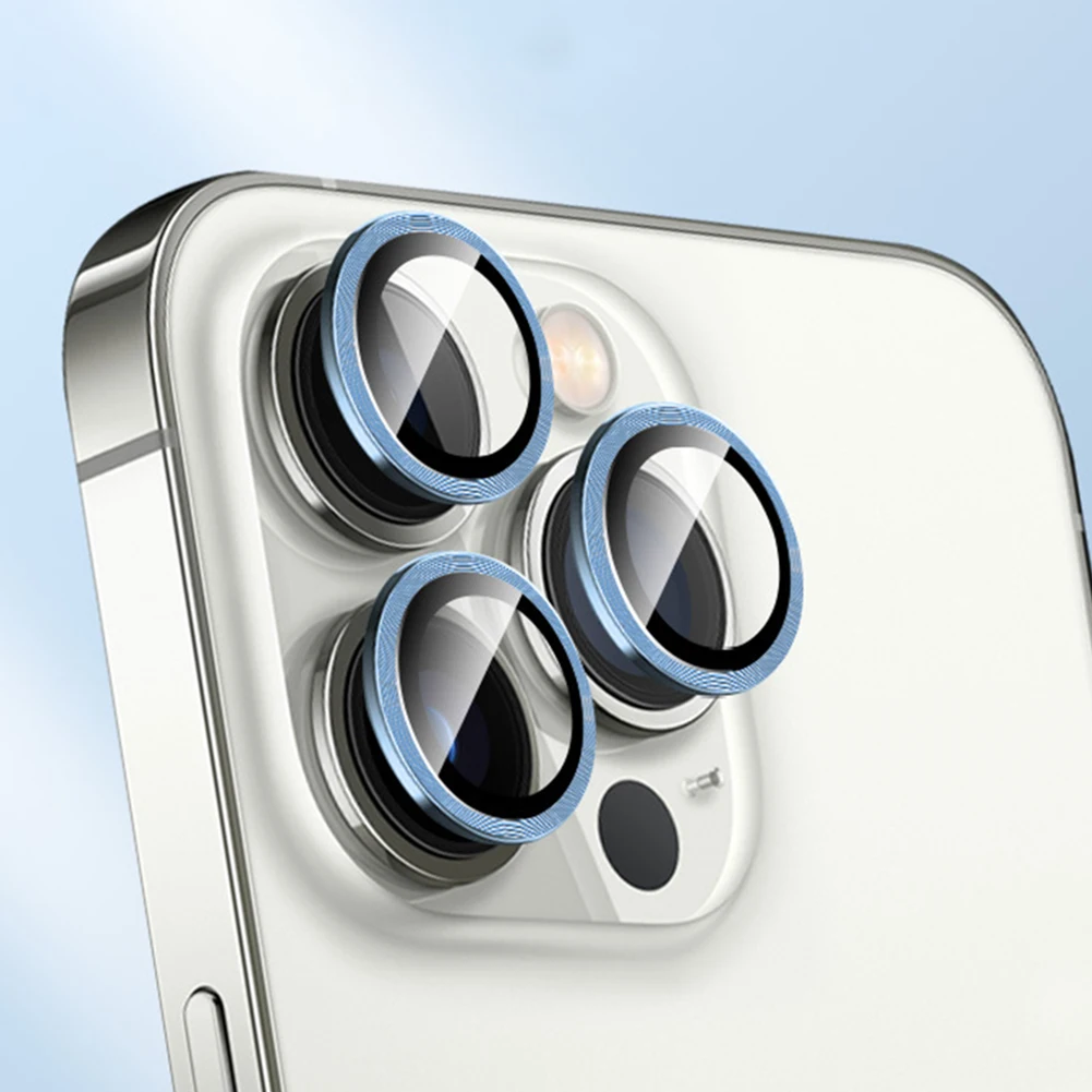 

3 шт. Защита объектива камеры для iPhone 13 Pro/Pro Max металлическое защитное кольцо Закаленное стекло пленка защитная крышка