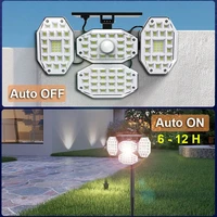 solar lamps for outdoor 2000 lm street garden yard lighting four sides wall lamp164 led rechargeable waterproof sensor lights