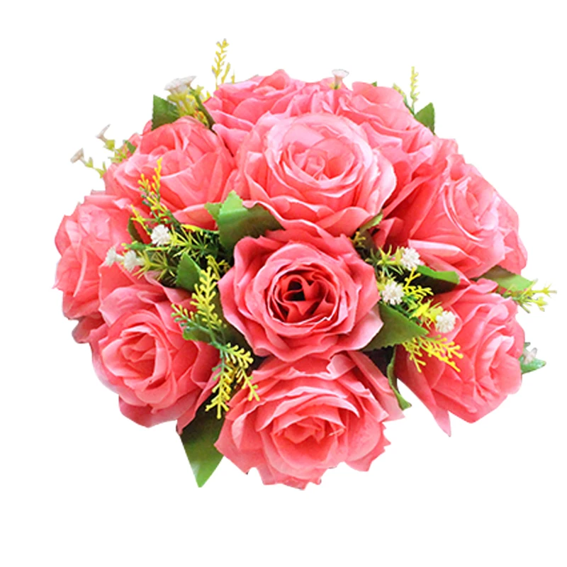 

Шелковые искусственные цветы, 1 букет из 15 Розовых бутонов, искусственный цветок пиона, цветок, шар «сделай сам», свадебное украшение для дом...