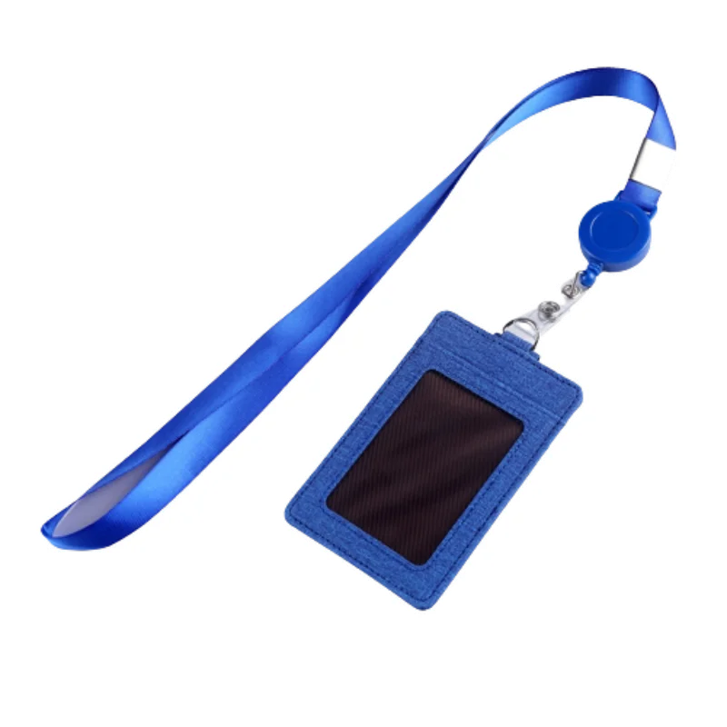 

Retractable Lanyard ID Tag Pass Employee's Work Card Cover Sleeve with Credit Card Slot Working Permit Case Neck Strap for Staff