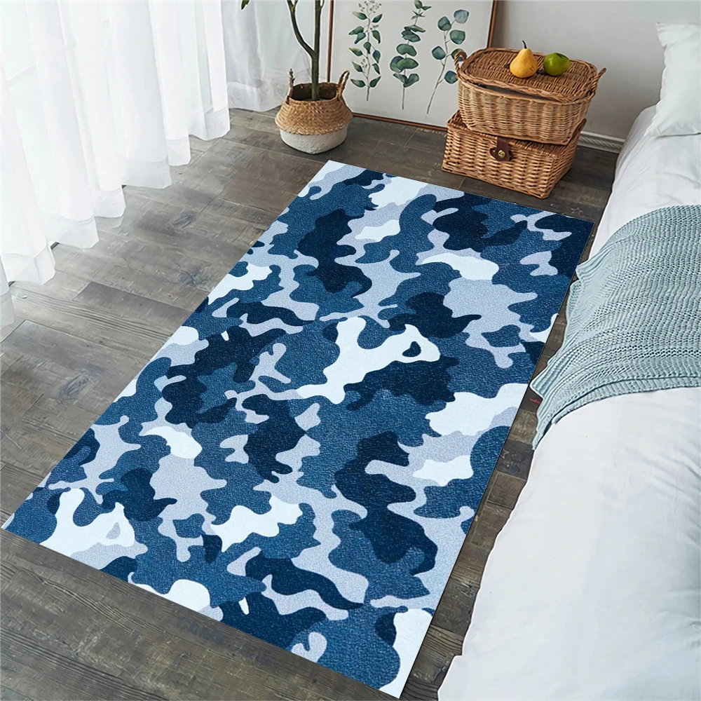 

Модные коврики CLOOCL, темно-синие камуфляжные коврики для гостиной, коврики, фланелевые Нескользящие кухонные коврики, Прямая поставка