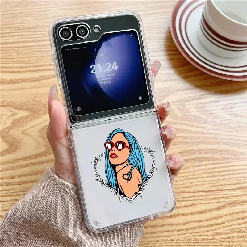 Прозрачный чехол-книжка для Samsung Galaxy Z 6 ZFlip 5 4 3