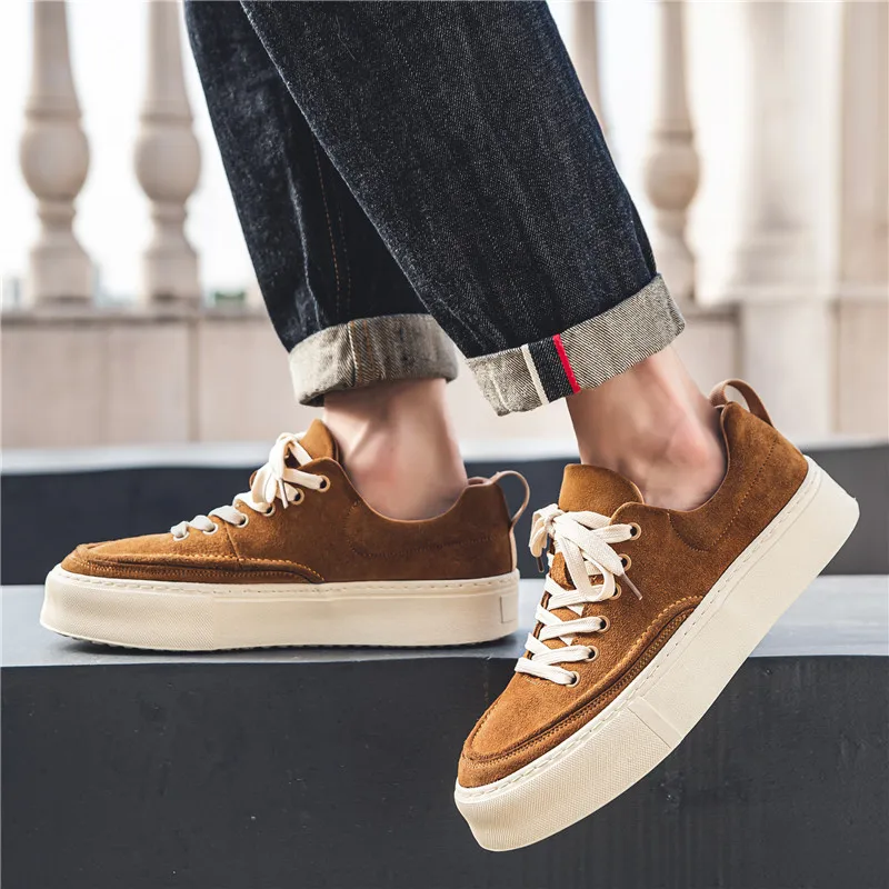 Summer Chunky Men's Skate Sneakers Comfortable Anit-slip Skateboard Shoes For Men Fashion Breathable Mens Casual Sports Shoes