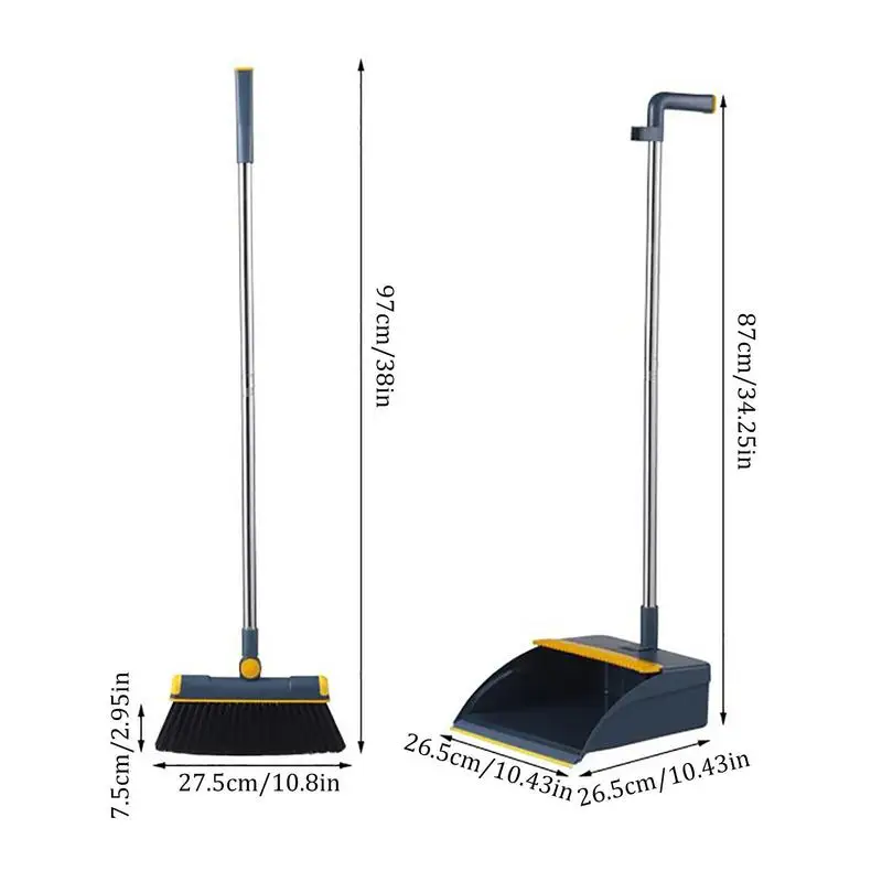 Broom And Scoop Set Broom Dustpan With Teeth Dustpan High-end Bathroom Water Wiper To Sweep Magic Brush Garbage For Home Office images - 6