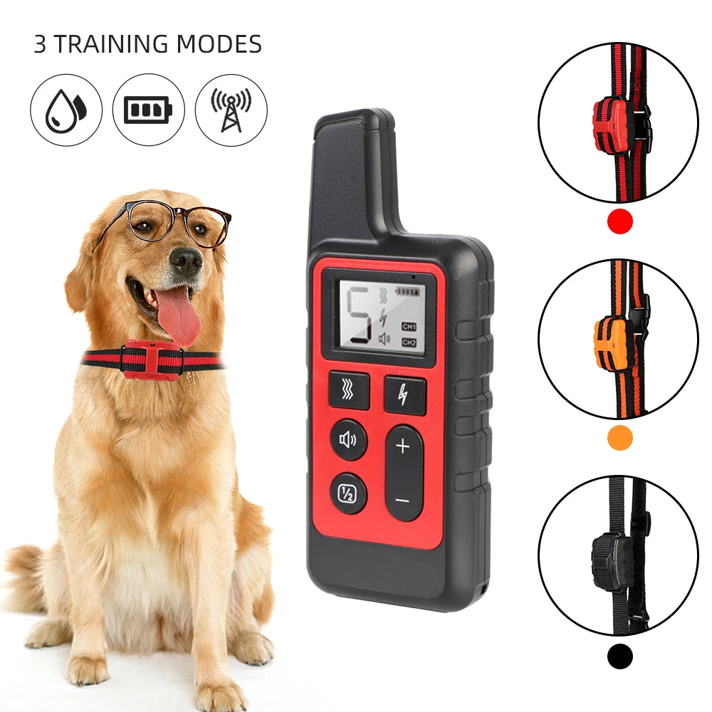 

Pet Remote Control Waterproof 500m Electric Dog Training Collar Shock Vibration Sound for All Size Dogs Rechargeable