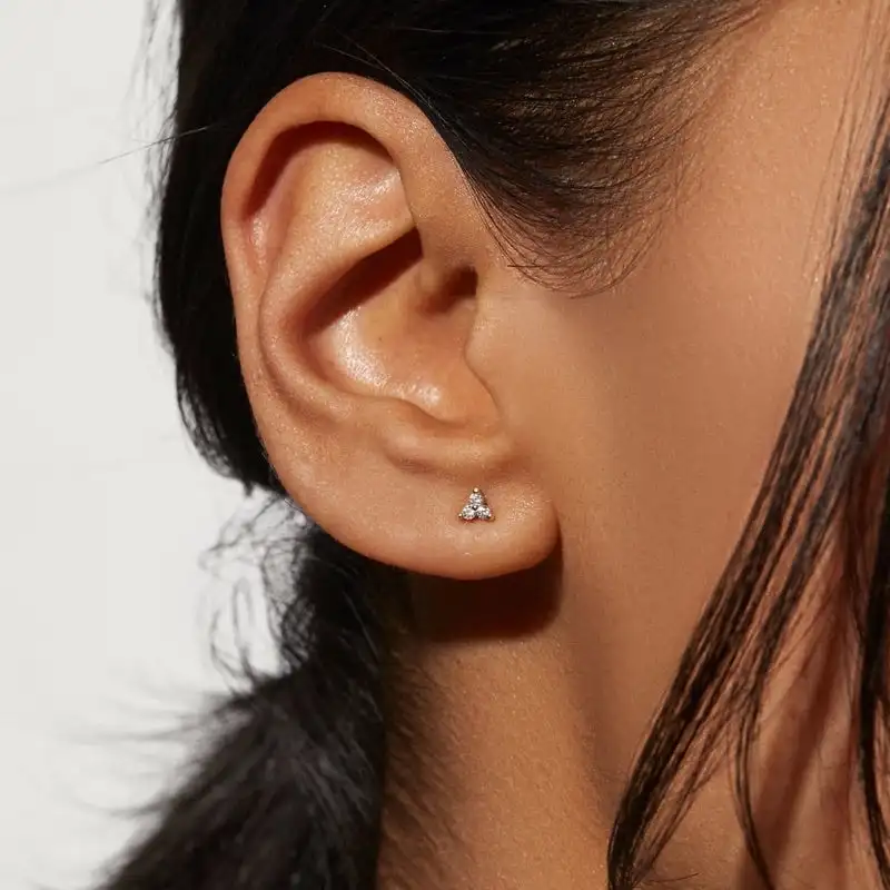 Модные мини-серьги-гвоздики с фианитами для женщин минималистичные серьги