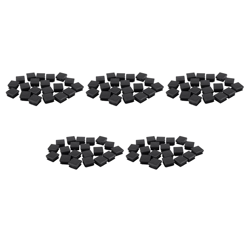 

100 Pcs Plastic Square Blanking End Caps Tube Inserts 25Mm X 25Mm