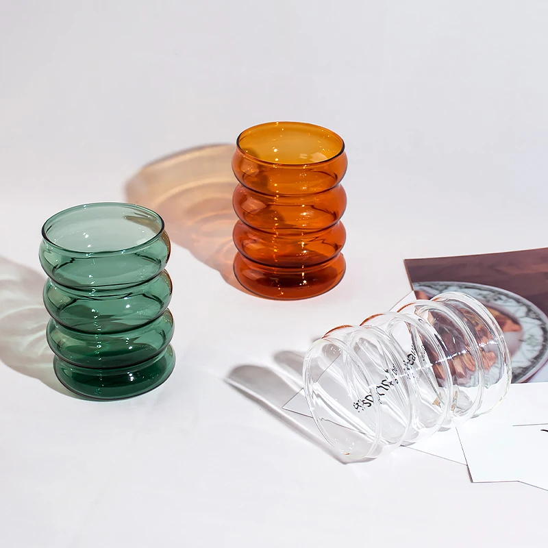 Креативная цветная стеклянная чашка 250 мл термостойкая кружка посуда для