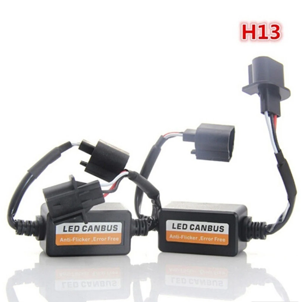 1 пара H13 DRL светодиодные фары с антимерцающим резистором декодер автомобильные