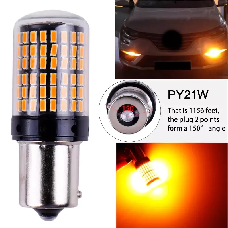 

BAU15S 7507 Turn Signal Light PY21W 5009 Canbus No Error Led Bulb Amber Blinker 18W 12V-24V Front/Rear Turn Signal