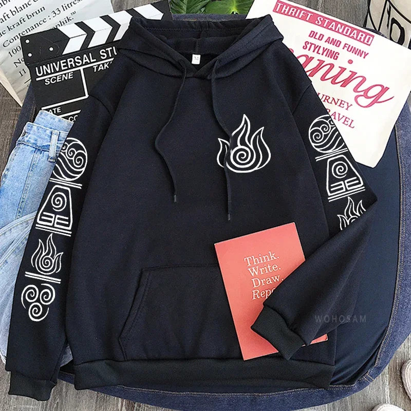 Аватар последний маг воздуха Harajuku аниме толстовка с капюшоном одежда вода земля