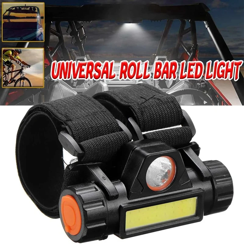 

LED Roll Bar Light 1.25-2.0Inch Rechargeable Roll Bar Mount Dome Work Light For UTV ATV Off Road Golf Cart Motorcycle