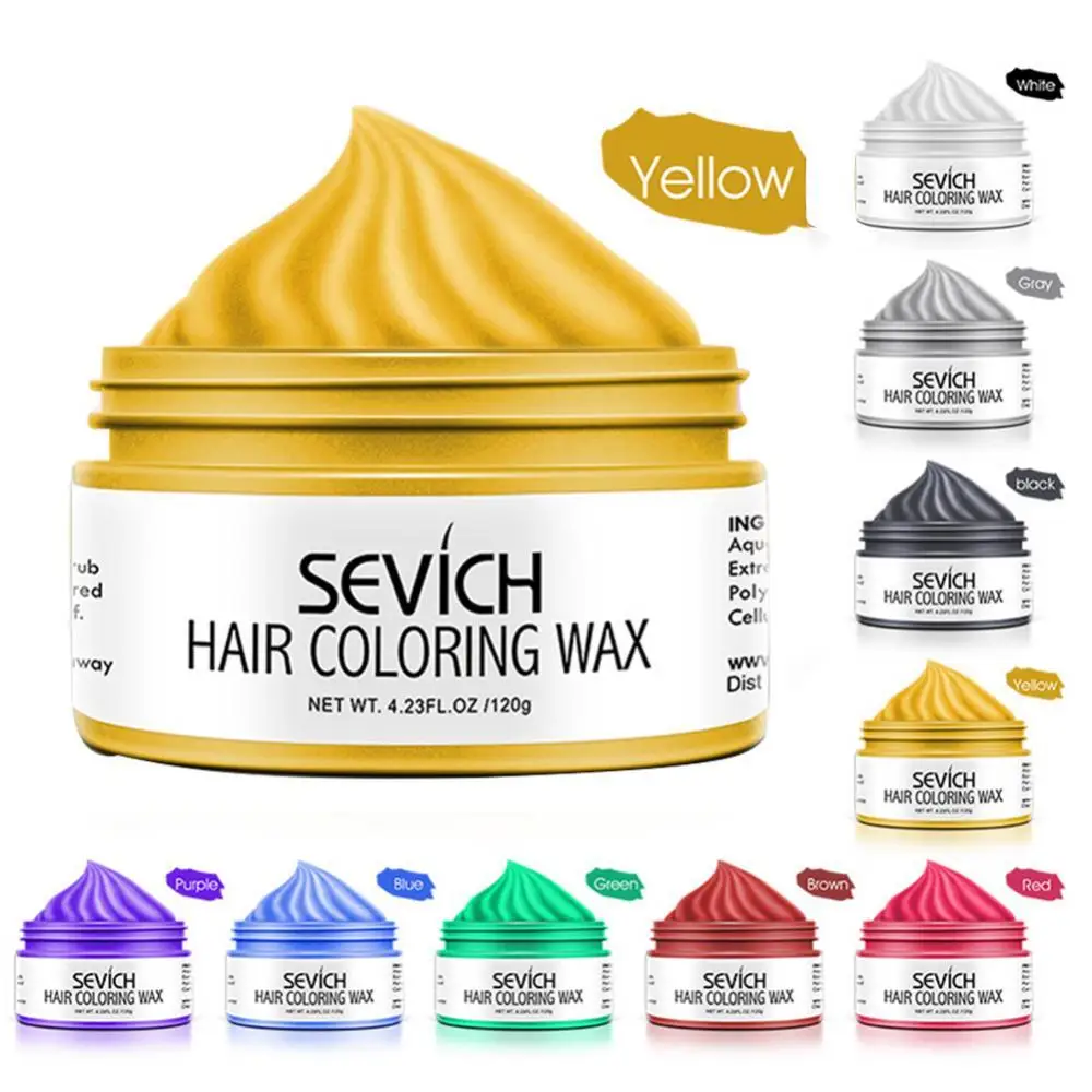 

2019 100g Temporary Hair Color Wax Men DIY Hairstyle Mud Molding Paste Dye Cream Gel