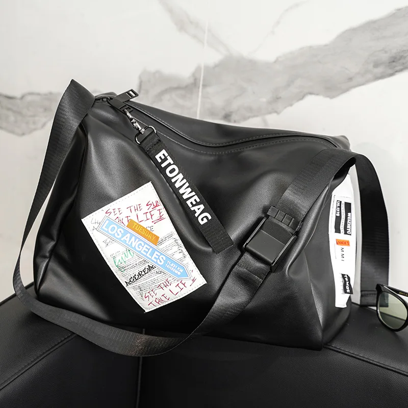 

Сумка кросс-боди мужская из экокожи, модный вместительный чемоданчик на плечо для фитнеса, Повседневная Спортивная дорожная ранец