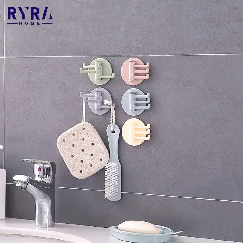 

Крючок для настенных дверей, многоцелевой поворотный самоклеящийся Прочный подшипник, бесшовный крючок для ключей, крючок для полотенец, п...