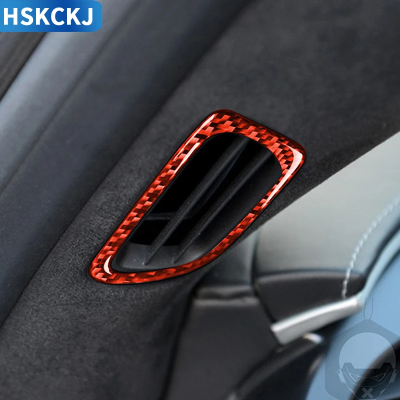 

Для Chevrolet Corvette C7 2014-2019 красное углеродное волокно Автомобильный интерьер боковой дефоггер Уникальные Детали портативный вентиляционный че...