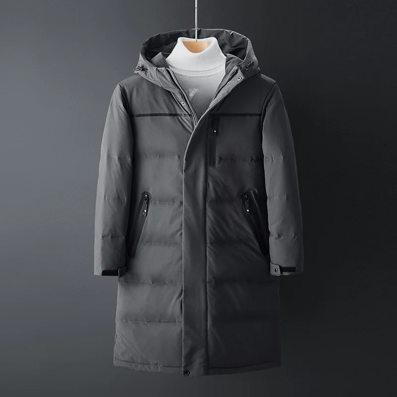 Puffer Winter Warm 's Thicken Jacket For Men Fashion Male Long Hood White Duck Down Coat Plus Size Parka Man