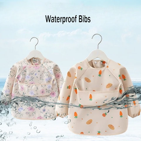 Детский водонепроницаемый халат из полиэстера с рисунком мультфильмов