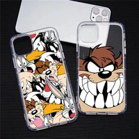 phone case for iphone 13 12 11 pro max mini xs 8 7 plus x se 2020 xr transparent soft cover bugs bunny tweetybird daffy duck