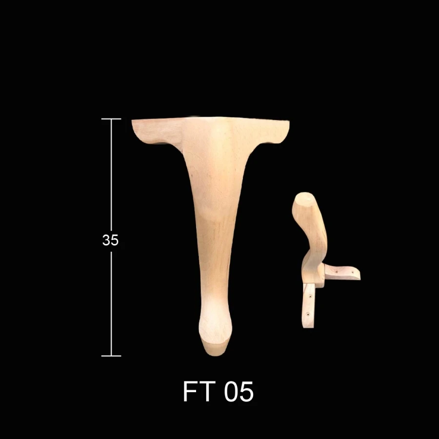 FT05 35cm-Eared Lukens Foot, dyable Raw Wood Foot