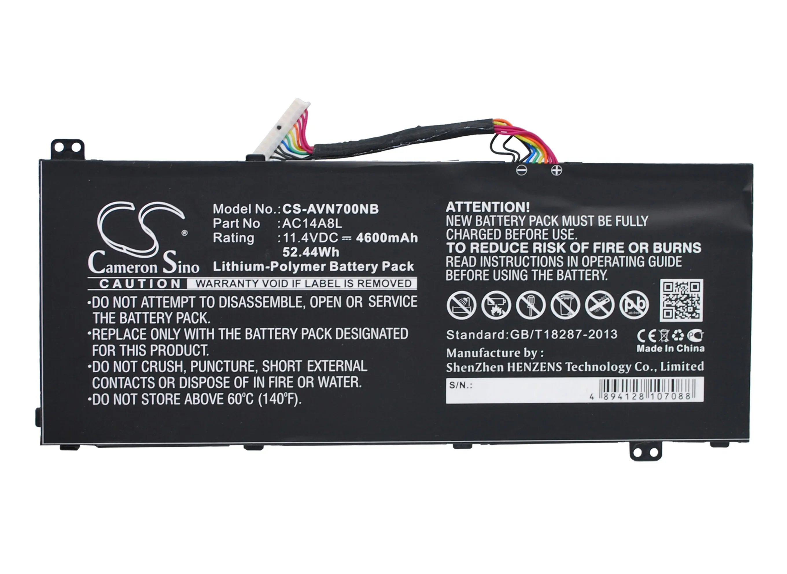 

CS 4600mAh/52.44Wh battery for Acer Aspire VN7-591G-77FS,Aspire Nitro VN7-571, VN7-571-55XU,VN7-571-58BW, AC15B7L,