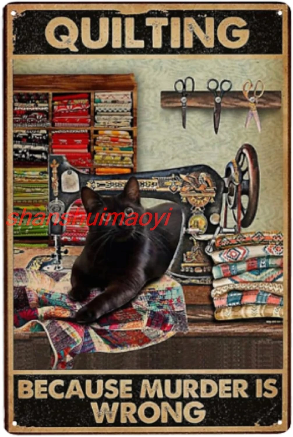 ALI EMOHAT Квилтинг потому что убийство неправильный черный кот для шитья декора