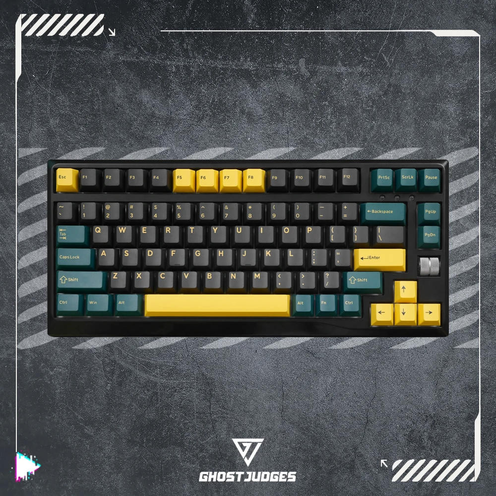 Ghost Judges Marrs Green Cherry PBT Doubleshot keycap for mx keyboard 60 65 87 104 xd64 bm60 bm65 XD68 XD60 Black Green