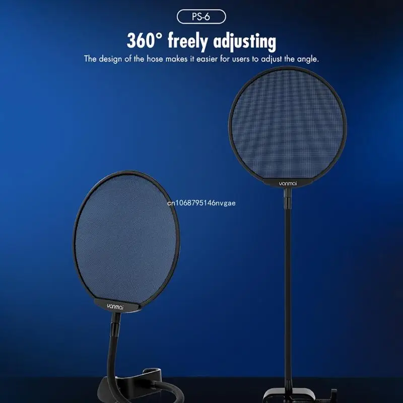 Модернизированная маска-защита микрофона с гибким зажимом на гусиной шее 360° для