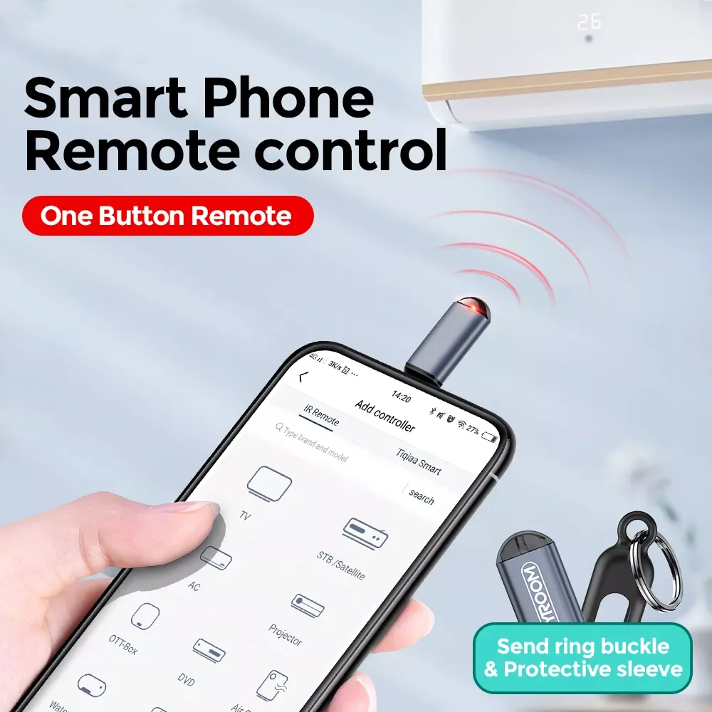 

Universal Remote Control For TV Box Air Conditioner App Control Infrared Appliances Mini Adapter For iPhone Micro USB Type-C