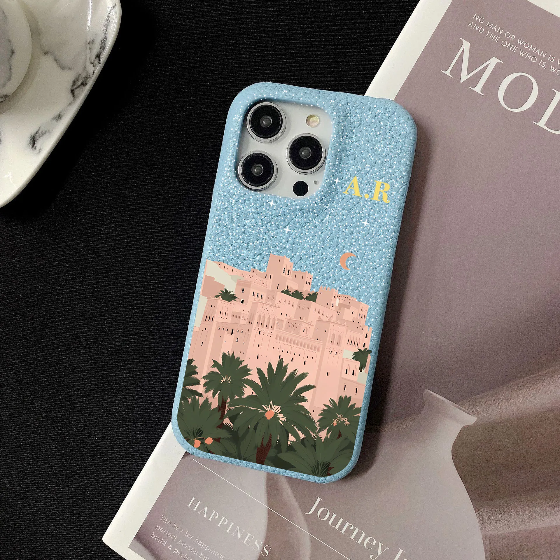 Персонализированный кожаный чехол с именем для iPhone 16 15 14 13 12 11 Pro Max Plus