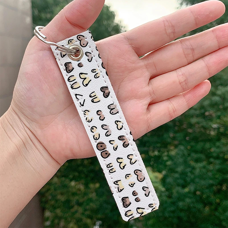 

Fashion boobs Shower Curtain Leather Custom motorcycle Keychains Strap Keyring Hanging Holder Bag Car Wallet Trinket Keychain