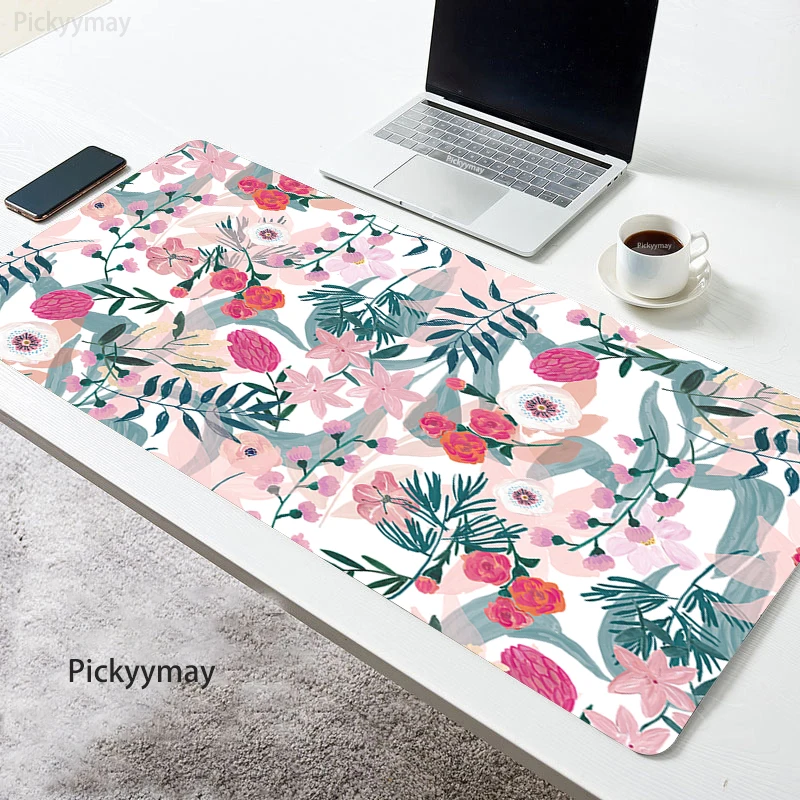 

Large Mouse Mat Mousepads Gamer Gaming Keyboard Desk Pad Speed Carpet Art Rugs Mousepad Flower Plants Mouse Pad Office Deskmat