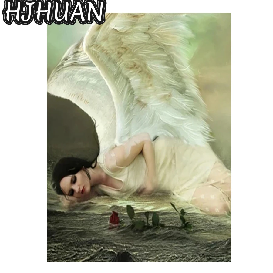 

Полный круг, алмазная живопись, фантазия, ангел, океан, алмазная вышивка, искусство, набор для украшения дома, картины