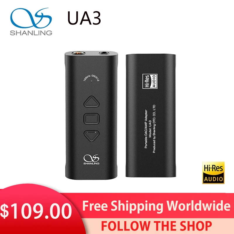 

SHANLING UA3 Mini Portable USB DAC/AMP Headphone Amplifier AKM AK4493SEQ chip Type-C to 3.5/4.4mm Audio Cable PCM768 DSD512