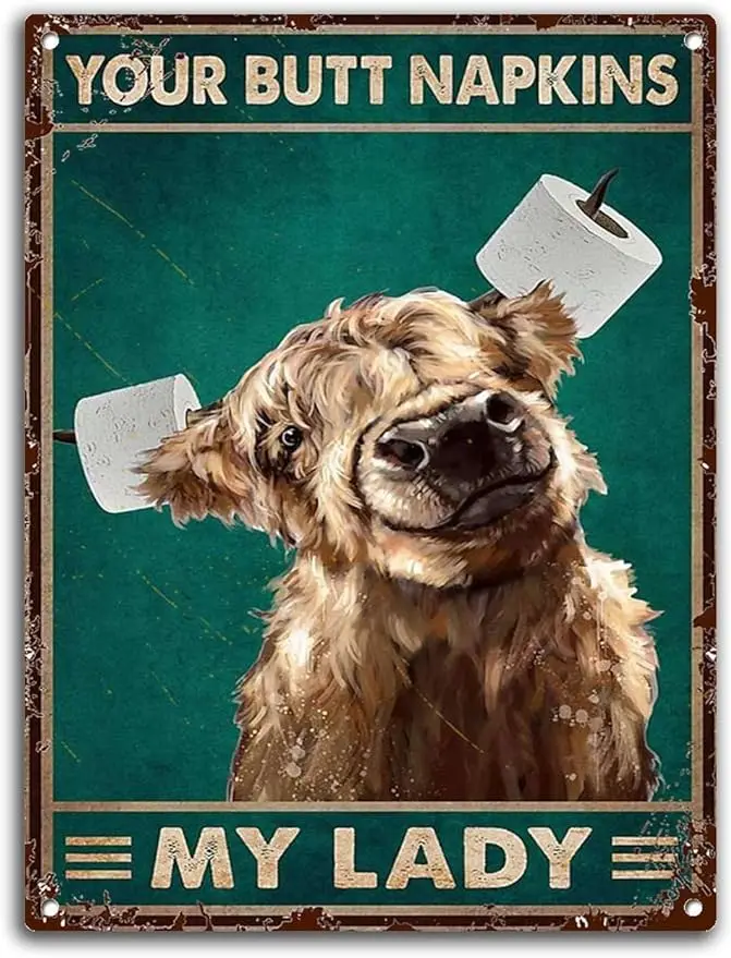 

Металлический жестяной знак на Хэллоуин, подвеска в виде коровы, ваша ягодица, салфетки для моей леди, кухонный Ностальгический декор, 8x12 дюймов, Рождественский Настенный декор